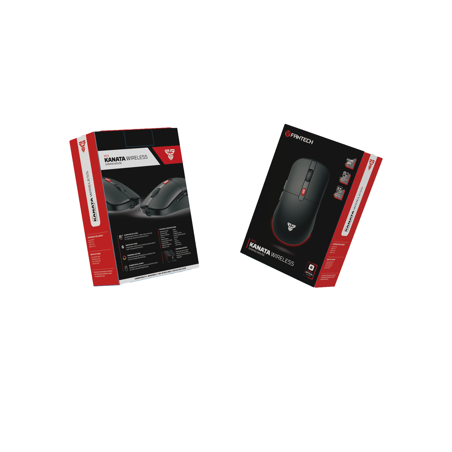 Fantech KANATA WIRELESS Mouse Gaming Wireless RGB Macro WG9 WG9s DPI 12.000 - Fantech Indonesia